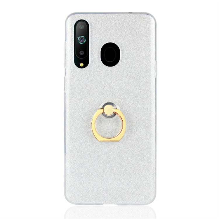 Glittery Powder Shockproof TPU Protective Case for Galaxy A8s, with 360 Degree Rotation Ring Holder