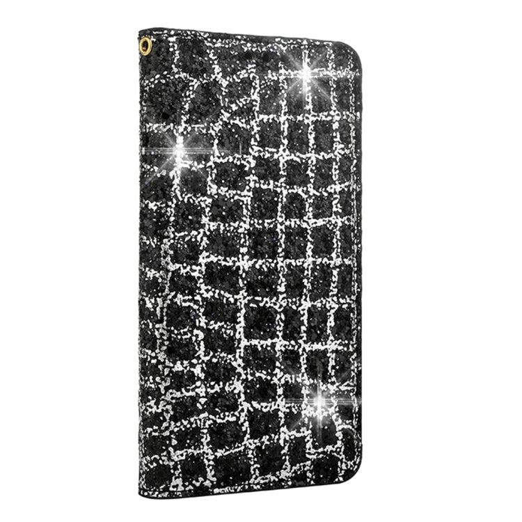 For Galaxy S9+ Crack Texture Sequins Magnetic Horizontal Flip Leather Case with Holder & Card Slots