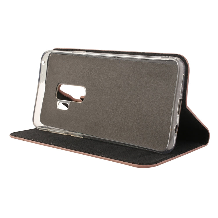 For Galaxy S9+ Crack Texture Sequins Magnetic Horizontal Flip Leather Case with Holder & Card Slots