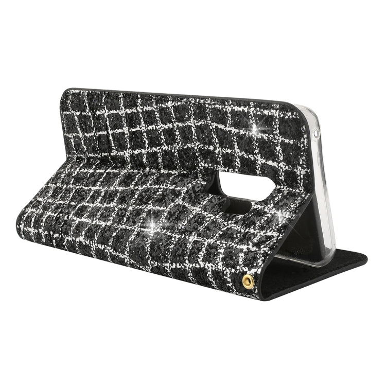 For Galaxy S9+ Crack Texture Sequins Magnetic Horizontal Flip Leather Case with Holder & Card Slots