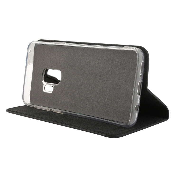 Crack Texture Sequins Magnetic Horizontal Flip Leather Case with Holder & Card Slots (Black), For Galaxy S9