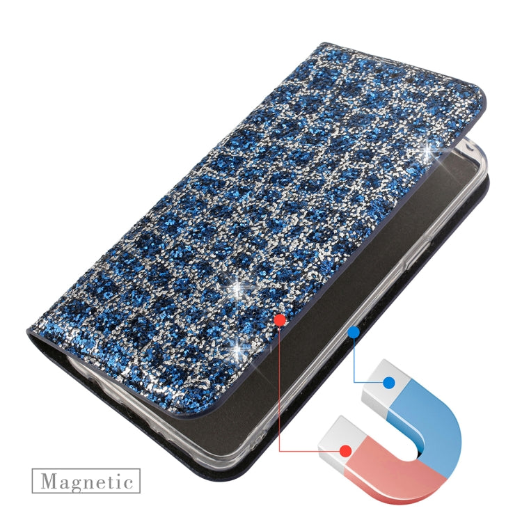 Crack Texture Sequins Magnetic Horizontal Flip Leather Case with Holder & Card Slots (Black), For Galaxy S9