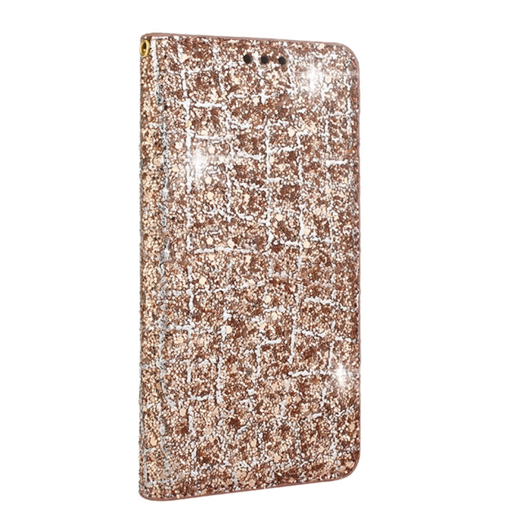 Crack Texture Sequins Magnetic Horizontal Flip Leather Case with Holder & Card Slots (Black), For Galaxy S9