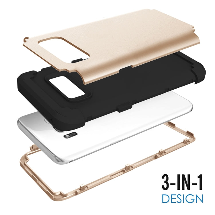 For Galaxy S8 Dropproof 3 in 1 No gap in the middle Silicone sleeve for mobile phone