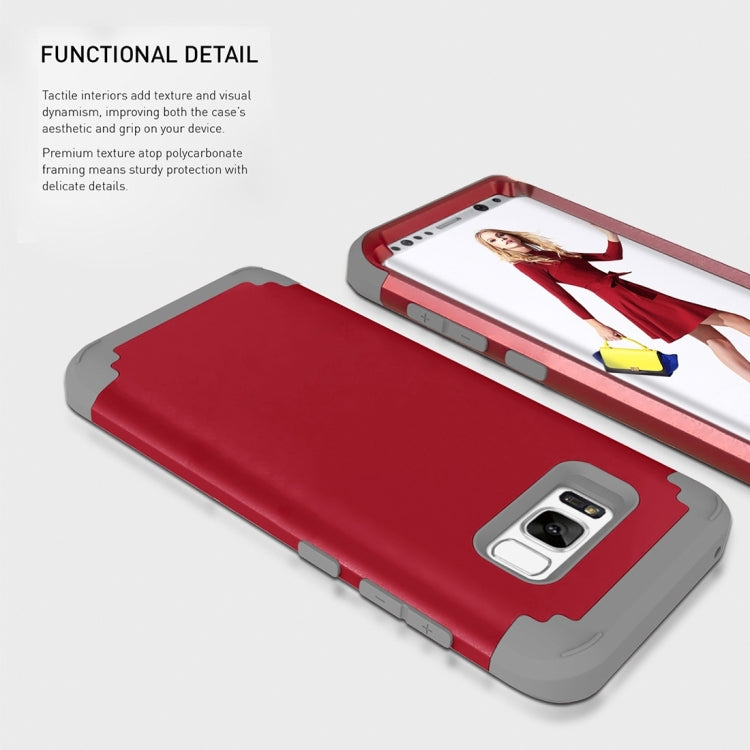 For Galaxy S8 Dropproof 3 in 1 No gap in the middle Silicone sleeve for mobile phone