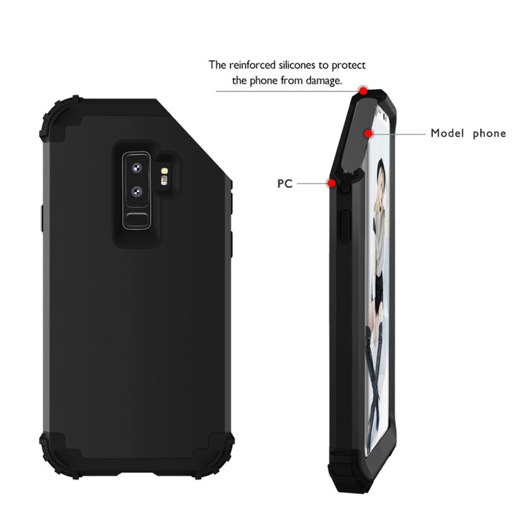For Galaxy S9+ Dropproof 3 in 1 No Gap in the Middle Silicone Sleeve Protective Case