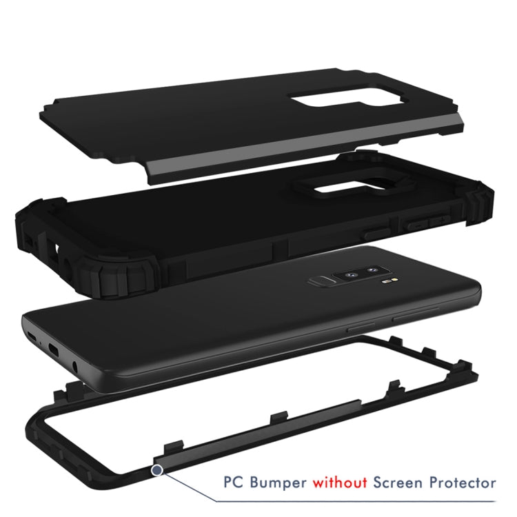 For Galaxy S9+ Dropproof 3 in 1 No Gap in the Middle Silicone Sleeve Protective Case