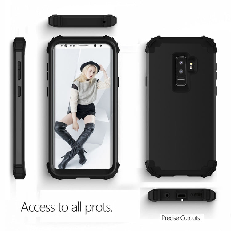 For Galaxy S9+ Dropproof 3 in 1 No Gap in the Middle Silicone Sleeve Protective Case