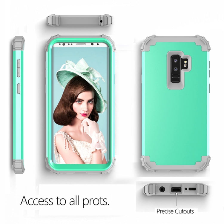 For Galaxy S9+ Dropproof 3 in 1 No Gap in the Middle Silicone Sleeve Protective Case
