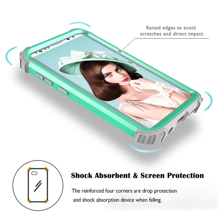 For Galaxy S9+ Dropproof 3 in 1 No Gap in the Middle Silicone Sleeve Protective Case