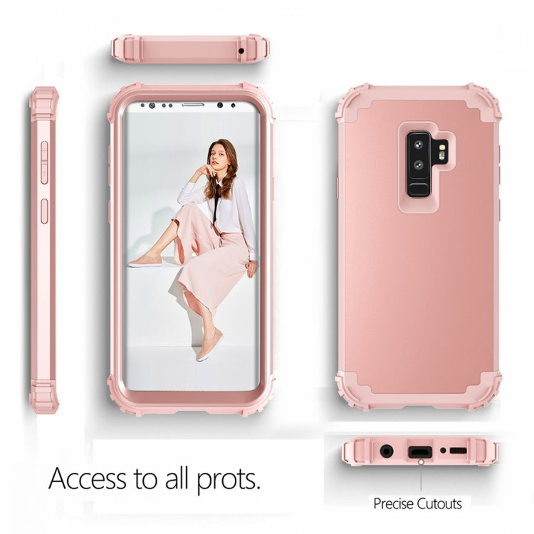 For Galaxy S9+ Dropproof 3 in 1 No Gap in the Middle Silicone Sleeve Protective Case