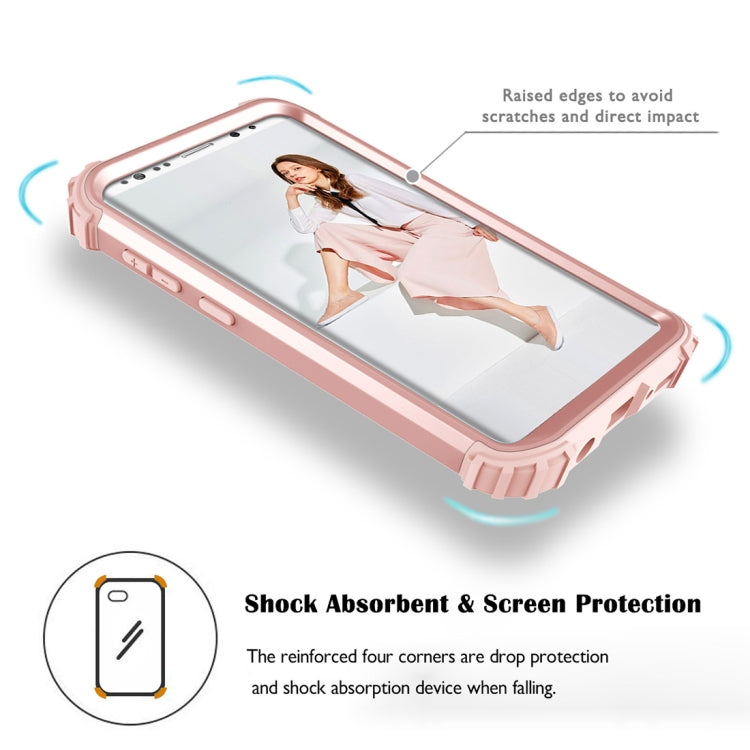For Galaxy S9+ Dropproof 3 in 1 No Gap in the Middle Silicone Sleeve Protective Case
