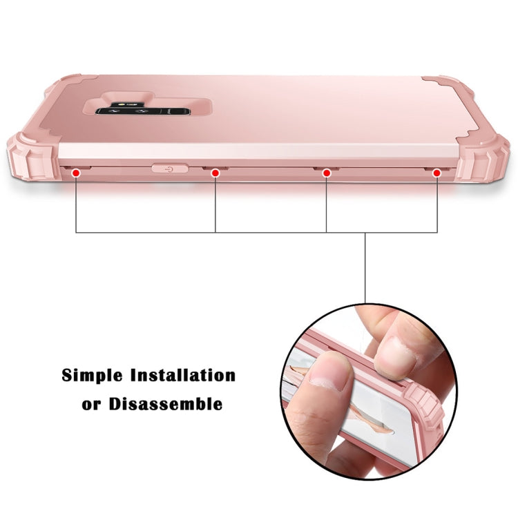For Galaxy S9+ Dropproof 3 in 1 No Gap in the Middle Silicone Sleeve Protective Case