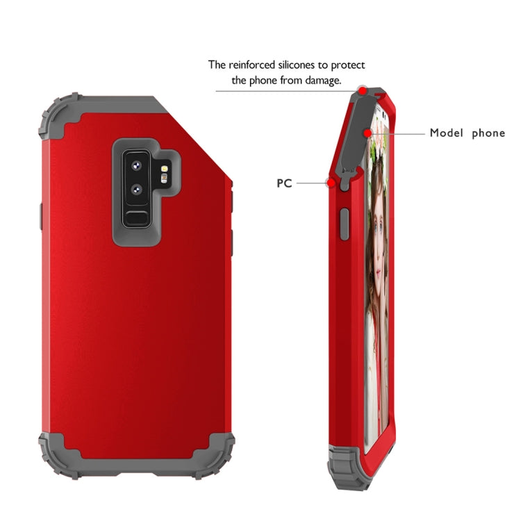 For Galaxy S9+ Dropproof 3 in 1 No Gap in the Middle Silicone Sleeve Protective Case