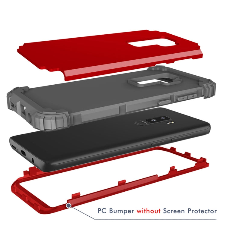 For Galaxy S9+ Dropproof 3 in 1 No Gap in the Middle Silicone Sleeve Protective Case