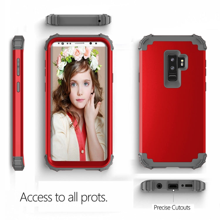 For Galaxy S9+ Dropproof 3 in 1 No Gap in the Middle Silicone Sleeve Protective Case
