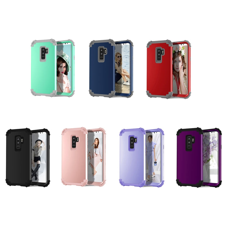 For Galaxy S9+ Dropproof 3 in 1 No Gap in the Middle Silicone Sleeve Protective Case