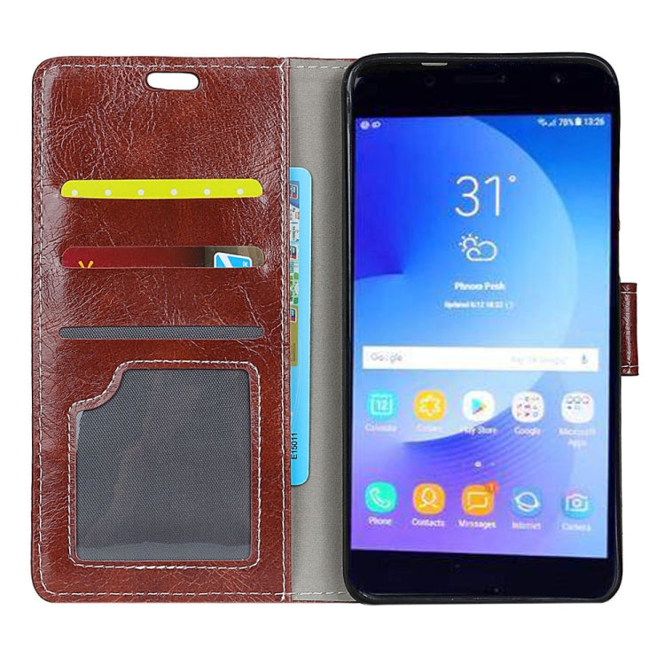 For Galaxy C7 (2017) / J7 Plus / C8 PU Leather Protective Back Cover Case with Holder & Card Slots & Wallet