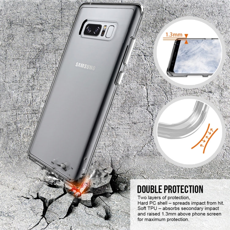 For Galaxy Note 8 PC + TPU Transparent Shockproof Protective Back Cover Case