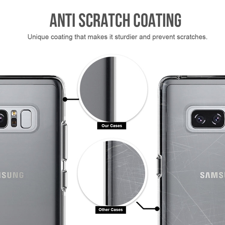 For Galaxy Note 8 PC + TPU Transparent Shockproof Protective Back Cover Case