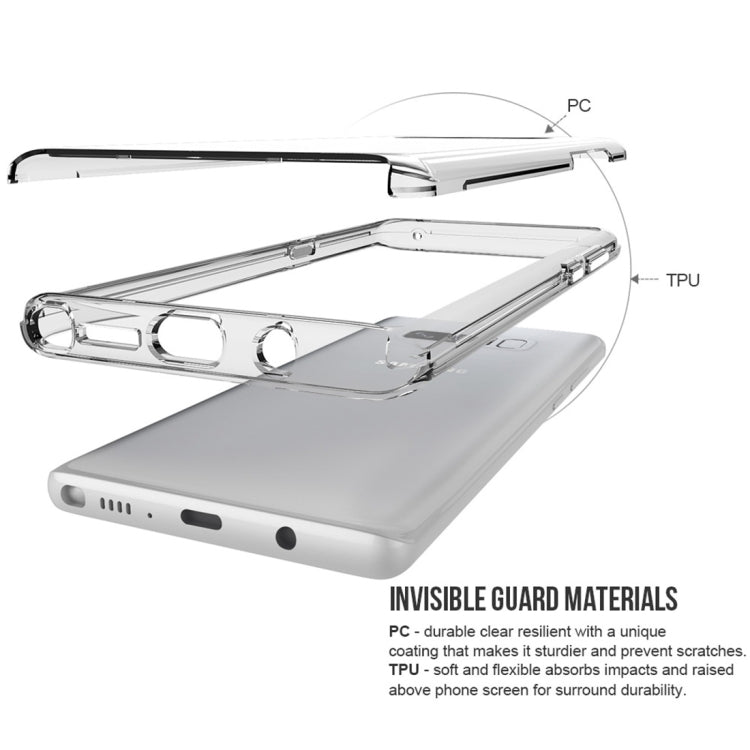 For Galaxy Note 8 PC + TPU Transparent Shockproof Protective Back Cover Case