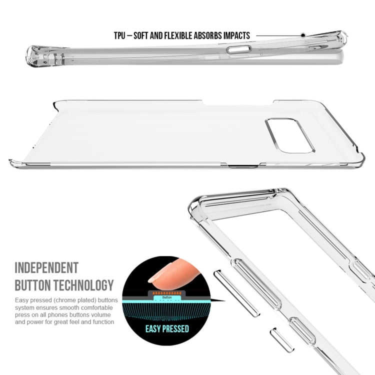 For Galaxy Note 8 PC + TPU Transparent Shockproof Protective Back Cover Case