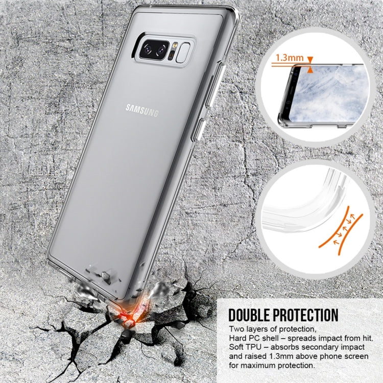 For Galaxy Note 8 PC + TPU Transparent Shockproof Protective Back Cover Case