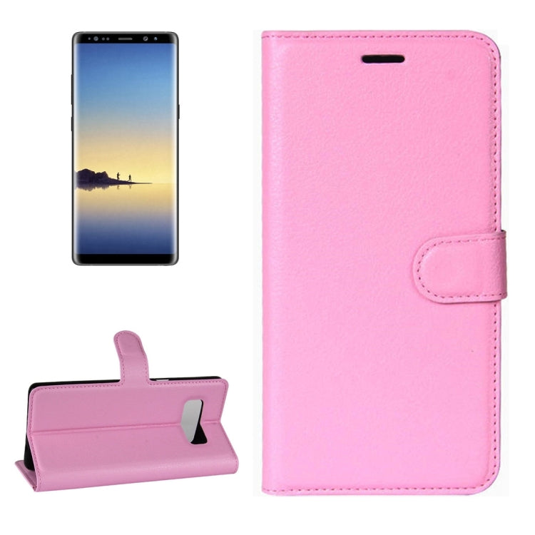 For Galaxy Note 8 Litchi Texture Horizontal Flip Leather Case with Holder & Card Slots & Wallet