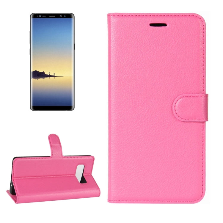 For Galaxy Note 8 Litchi Texture Horizontal Flip Leather Case with Holder & Card Slots & Wallet