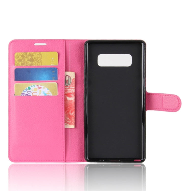 For Galaxy Note 8 Litchi Texture Horizontal Flip Leather Case with Holder & Card Slots & Wallet