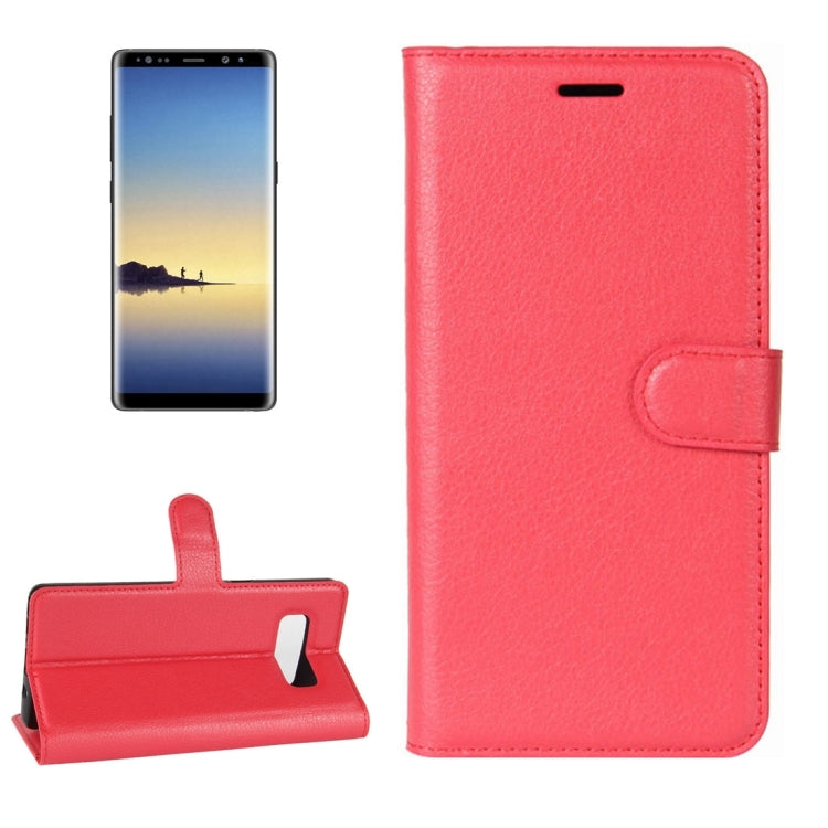 For Galaxy Note 8 Litchi Texture Horizontal Flip Leather Case with Holder & Card Slots & Wallet