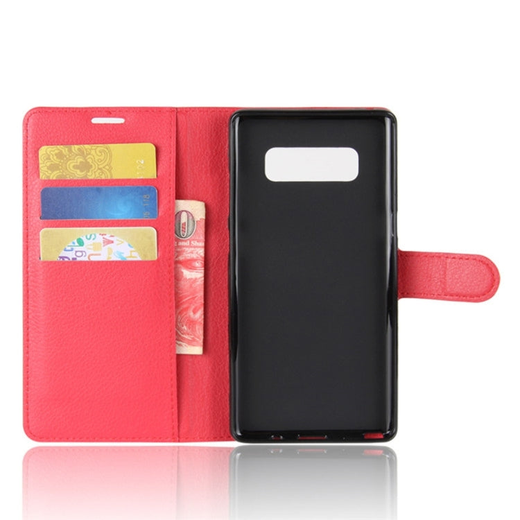 For Galaxy Note 8 Litchi Texture Horizontal Flip Leather Case with Holder & Card Slots & Wallet
