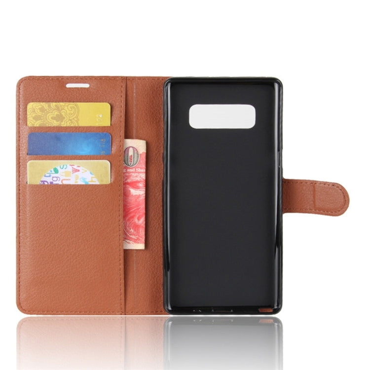 For Galaxy Note 8 Litchi Texture Horizontal Flip Leather Case with Holder & Card Slots & Wallet
