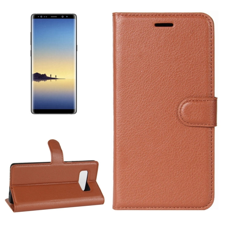 For Galaxy Note 8 Litchi Texture Horizontal Flip Leather Case with Holder & Card Slots & Wallet