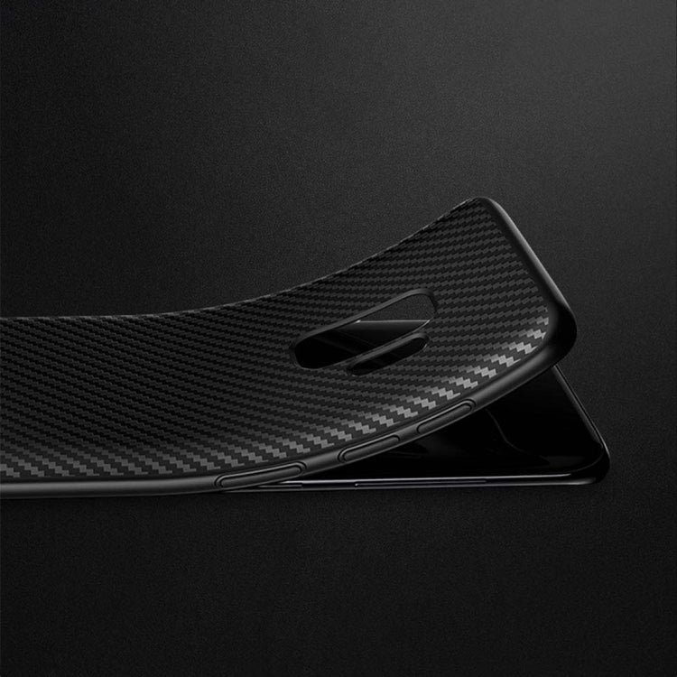 TOTUDESIGN Slim Series for Galaxy S9 Carbon Fiber Texture TPU Protective Back Case with Holder (Gold)