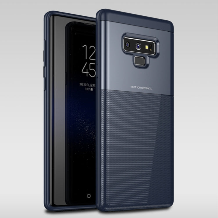 UNBREANK Carbon Fiber Texture PC + TPU Invisible Airbag Shockproof Protective Case for Galaxy Note9 (Blue)