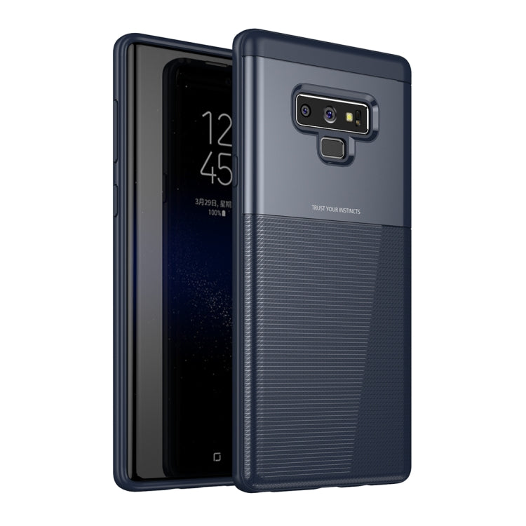 UNBREANK Carbon Fiber Texture PC + TPU Invisible Airbag Shockproof Protective Case for Galaxy Note9 (Blue)
