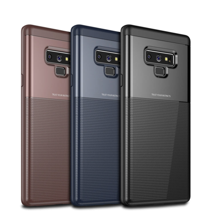 UNBREANK Carbon Fiber Texture PC + TPU Invisible Airbag Shockproof Protective Case for Galaxy Note9 (Blue)