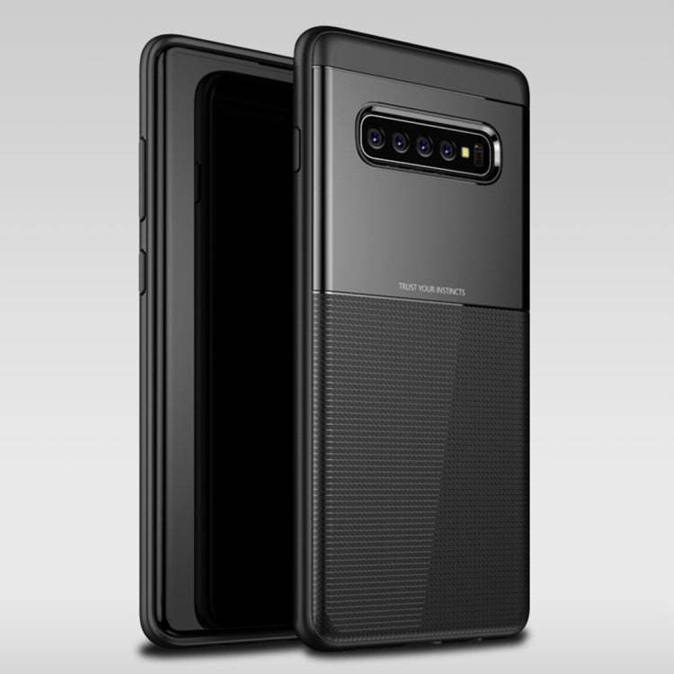UNBREANK Carbon Fiber Texture PC + TPU Invisible Airbag Shockproof Protective Case for Galaxy S10+