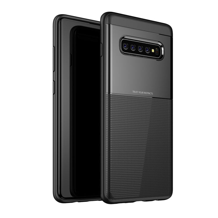 UNBREANK Carbon Fiber Texture PC + TPU Invisible Airbag Shockproof Protective Case for Galaxy S10+