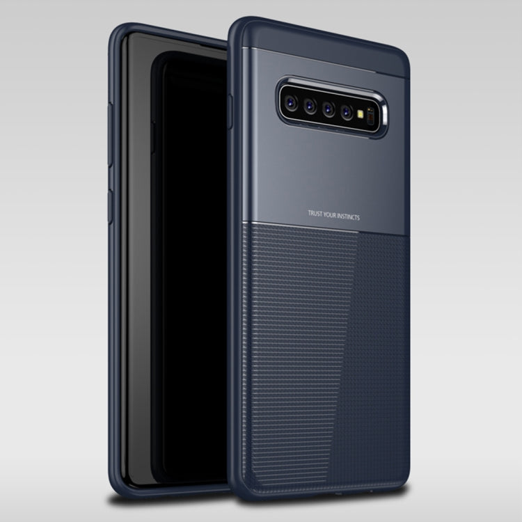 UNBREANK Carbon Fiber Texture PC + TPU Invisible Airbag Shockproof Protective Case for Galaxy S10+
