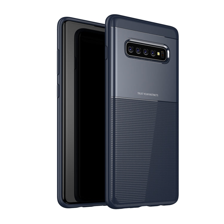 UNBREANK Carbon Fiber Texture PC + TPU Invisible Airbag Shockproof Protective Case for Galaxy S10+