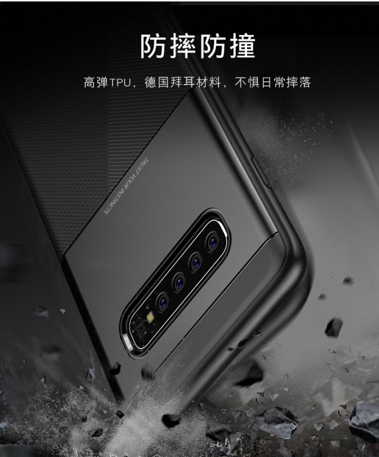 UNBREANK Carbon Fiber Texture PC + TPU Invisible Airbag Shockproof Protective Case for Galaxy S10+