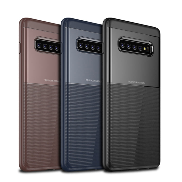 UNBREANK Carbon Fiber Texture PC + TPU Invisible Airbag Shockproof Protective Case for Galaxy S10+