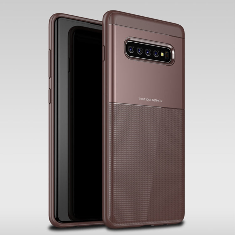 UNBREANK Carbon Fiber Texture PC + TPU Invisible Airbag Shockproof Protective Case for Galaxy S10+