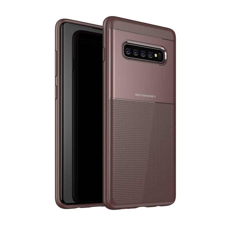UNBREANK Carbon Fiber Texture PC + TPU Invisible Airbag Shockproof Protective Case for Galaxy S10+
