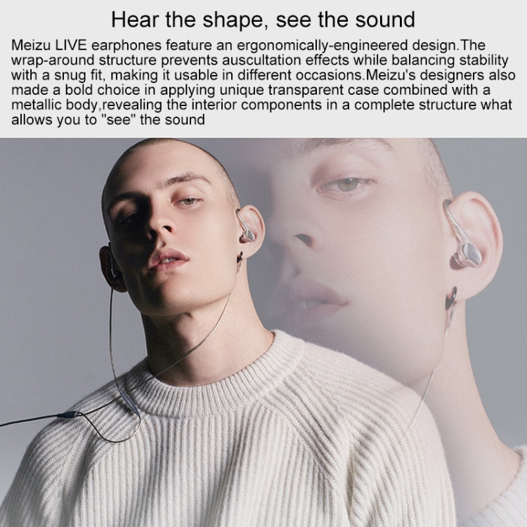Meizu Live Four-unit Moving Iron HiFi In-ear Wired Control Earphone with Detachable Cable & Microphone, Length: 1.2m (Silver)