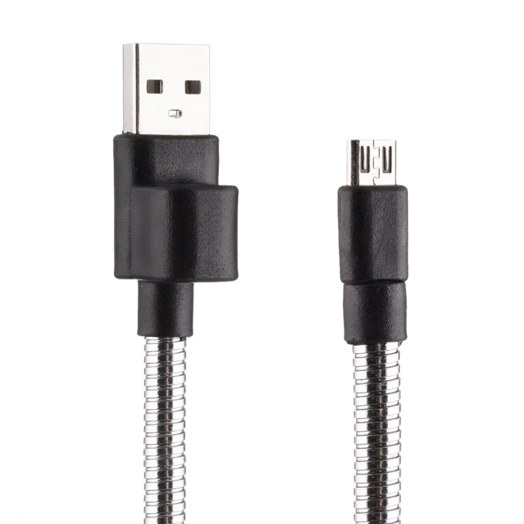 20cm Multi-functional Metal Flexible Micro USB to USB Data Charging Cable with Storage Buckle for Samsung, HTC, Sony, Lenovo, and other Smartphones(Black)
