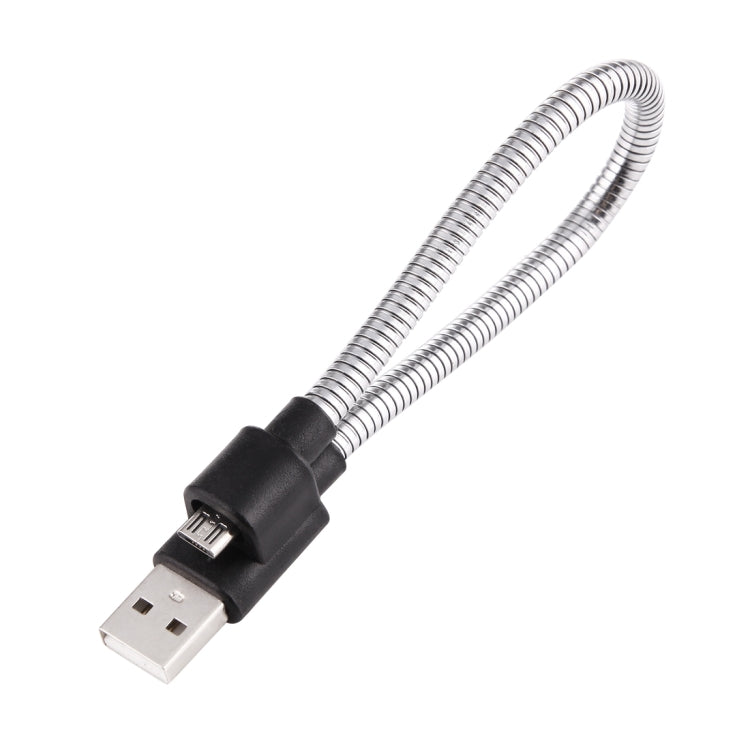 20cm Multi-functional Metal Flexible Micro USB to USB Data Charging Cable with Storage Buckle for Samsung, HTC, Sony, Lenovo, and other Smartphones(Black)