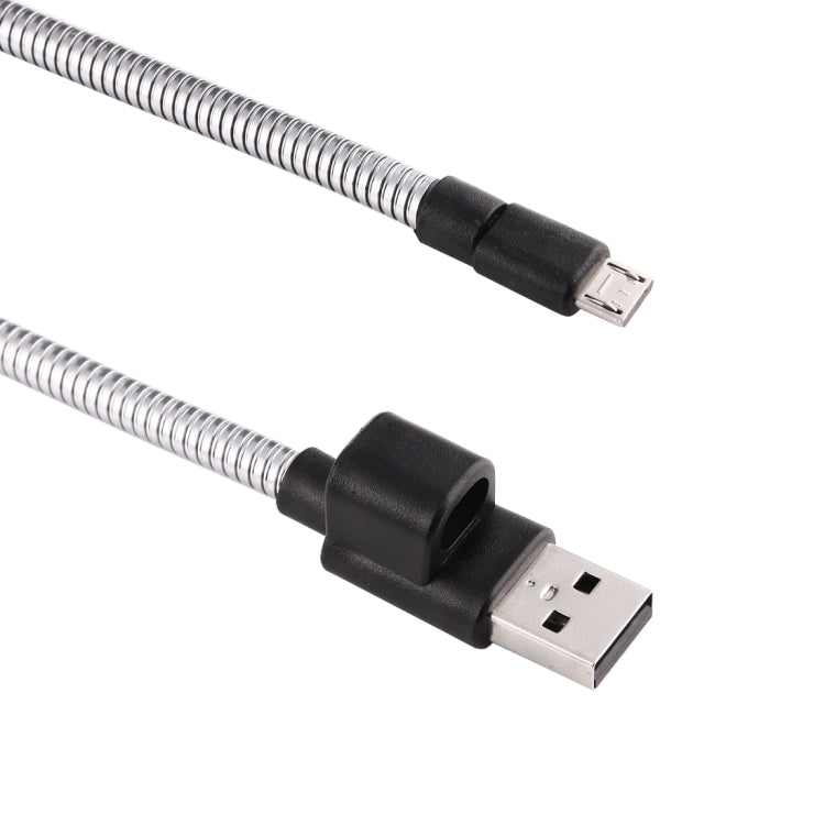 20cm Multi-functional Metal Flexible Micro USB to USB Data Charging Cable with Storage Buckle for Samsung, HTC, Sony, Lenovo, and other Smartphones(Black)